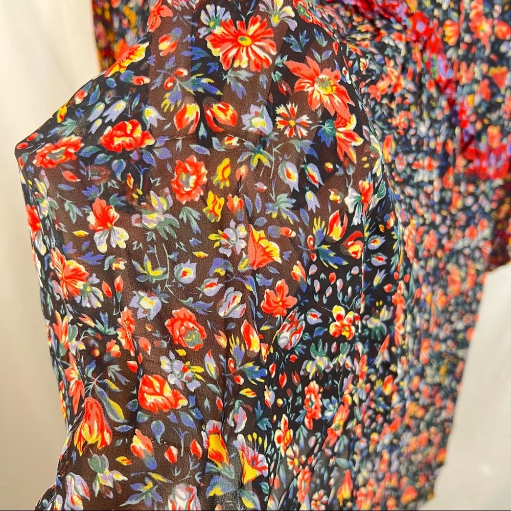 NWOT Anthropologie Floral Boho Sheer Ruffle Helene Tunic Dress Sz S Cottagecore - Picture 11 of 14